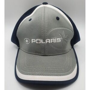 Polaris Mesh Snapback Trucker Hat Baseball Cap Embroidered Blue/ Gray/ White‎